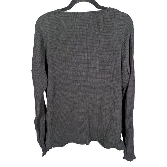 Isabella Bird Top Gray Tunic Long Sleeves V Neck Women's Size XL - Picture 2 of 4